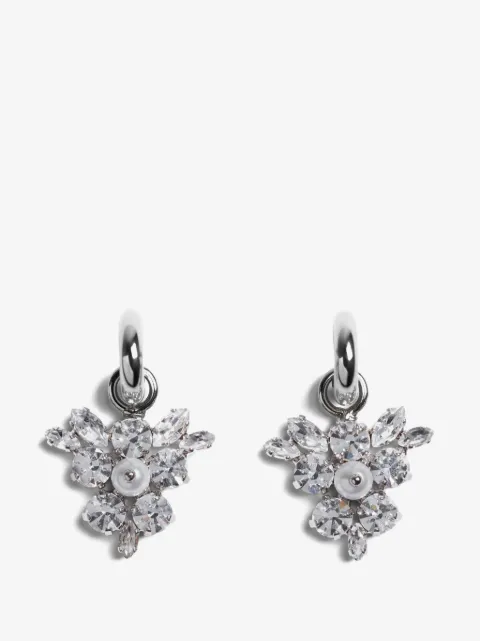 Simone Rocha Frond crystal-embellished hoop earrings