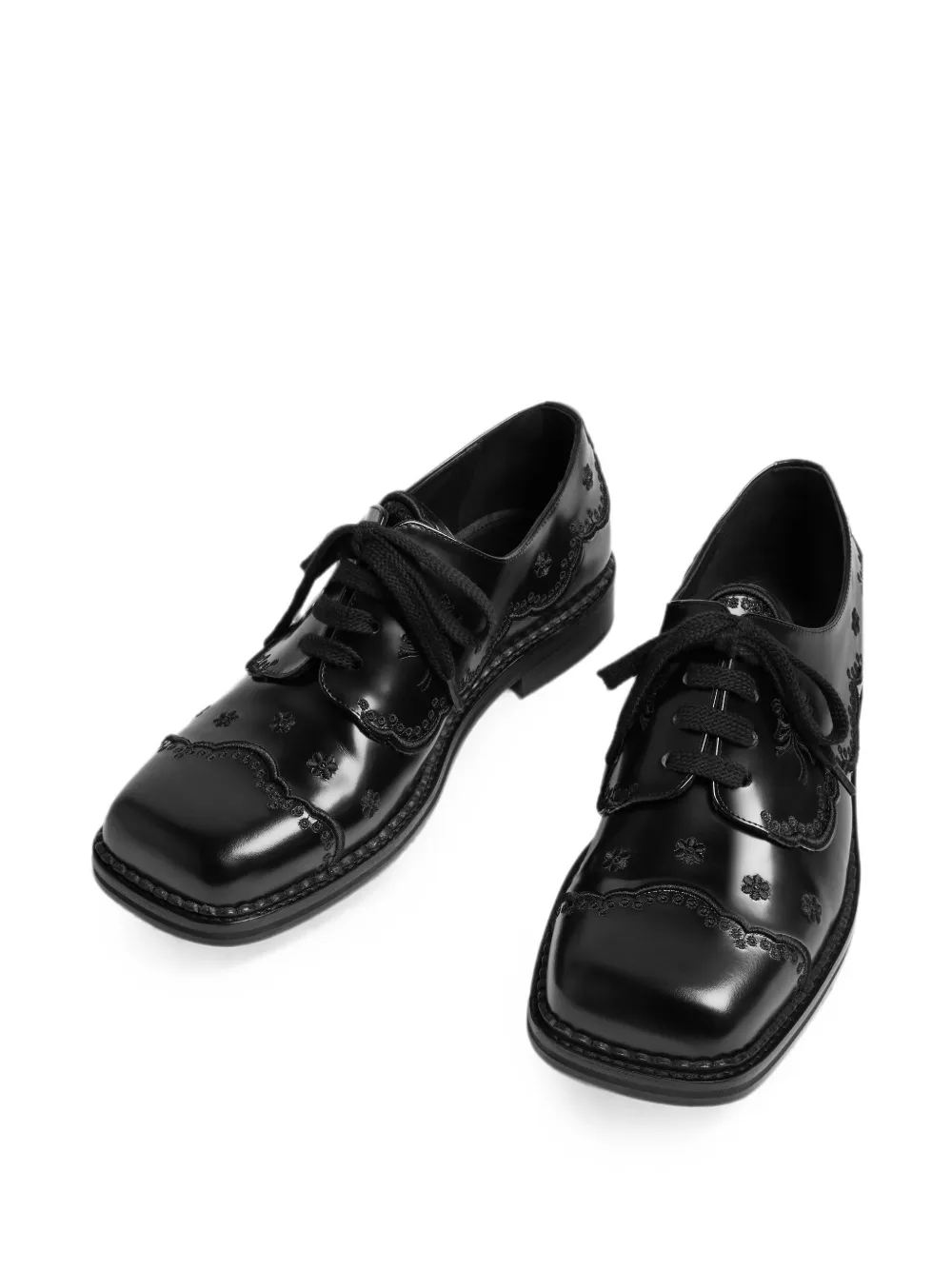 Simone Rocha Brogues met bloemenkant Zwart