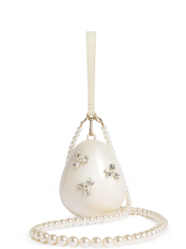 Simone Rocha Crystal-embellished Faux-pearl Mini Bag in Neutrals