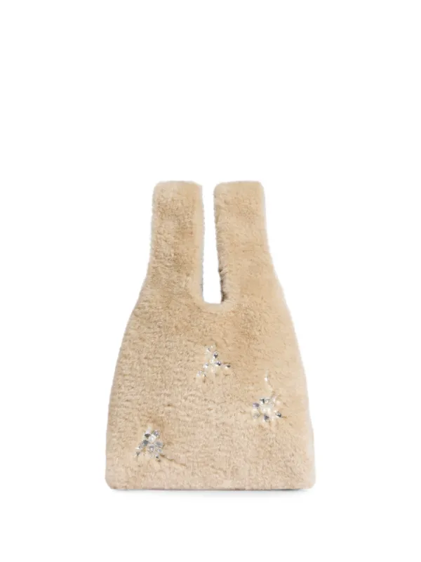 Simone Rocha Embellished Faux-fur Tote Bag in Neutrals
