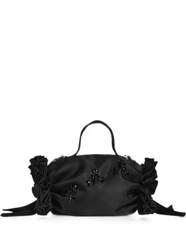 Simone Rocha Embellished Rosette-detail Tote Bag in Black