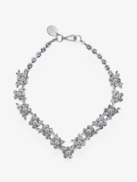 Simone Rocha V-line floral necklace