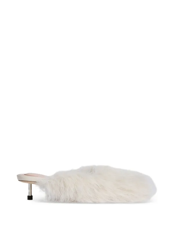 Simone Rocha Faux-fur Mules in Neutrals