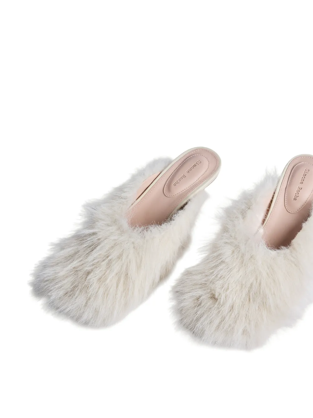 Simone Rocha faux-fur mules Beige