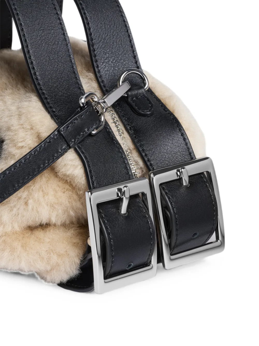 Simone Rocha Biker mini-heuptas van imitatiebont Beige