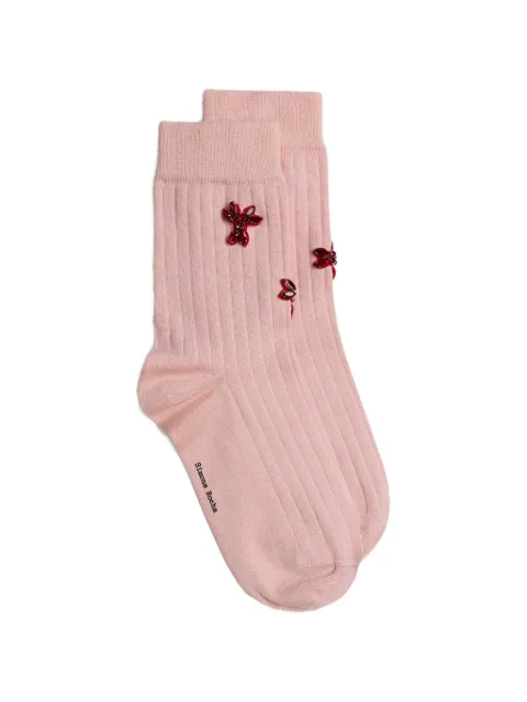 Simone Rocha bead-embellished ribbed-knit socks