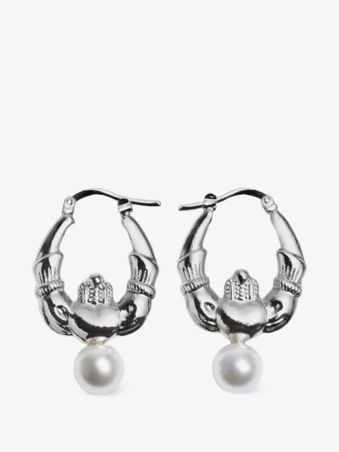 Simone Rocha Claddagh hoop earrings