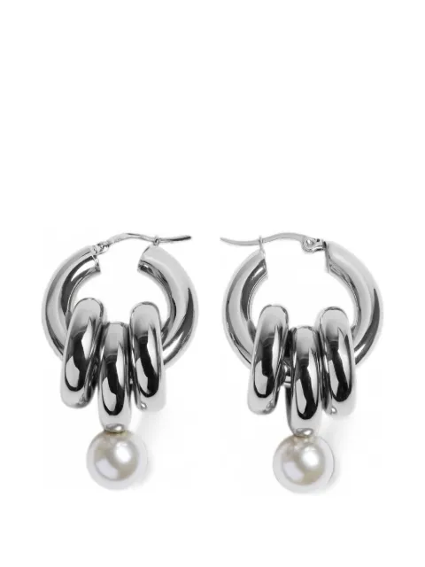 Simone Rocha pendientes de aro con perla
