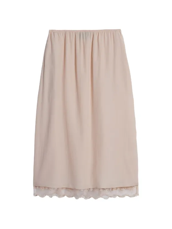 Simone Rocha Lace-trim Negligee Midi Skirt in Neutrals