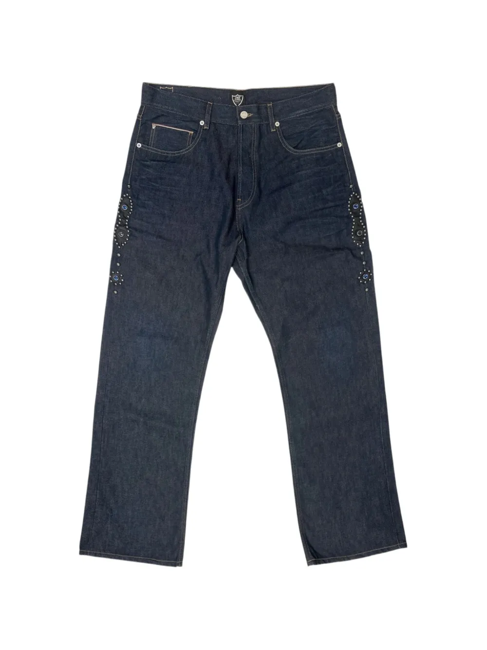 Htc Los Angeles Moustache rhinestone-embellished jeans - Blu