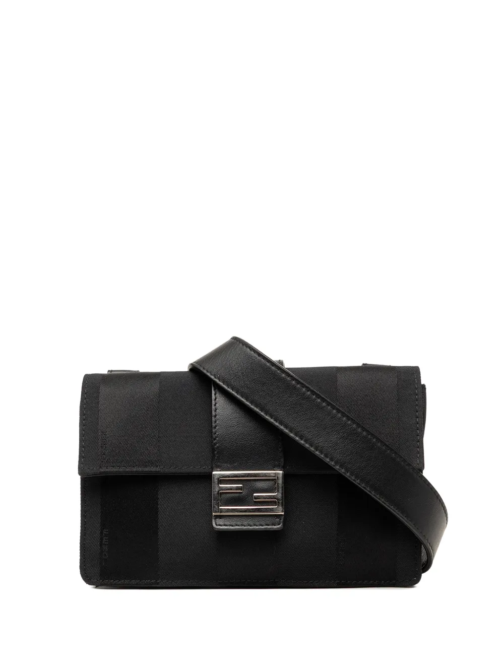 Fendi Pre-Owned 2010-2026 Pequin Nylon Convertible Baguette Pouch crossbody bag - Nero