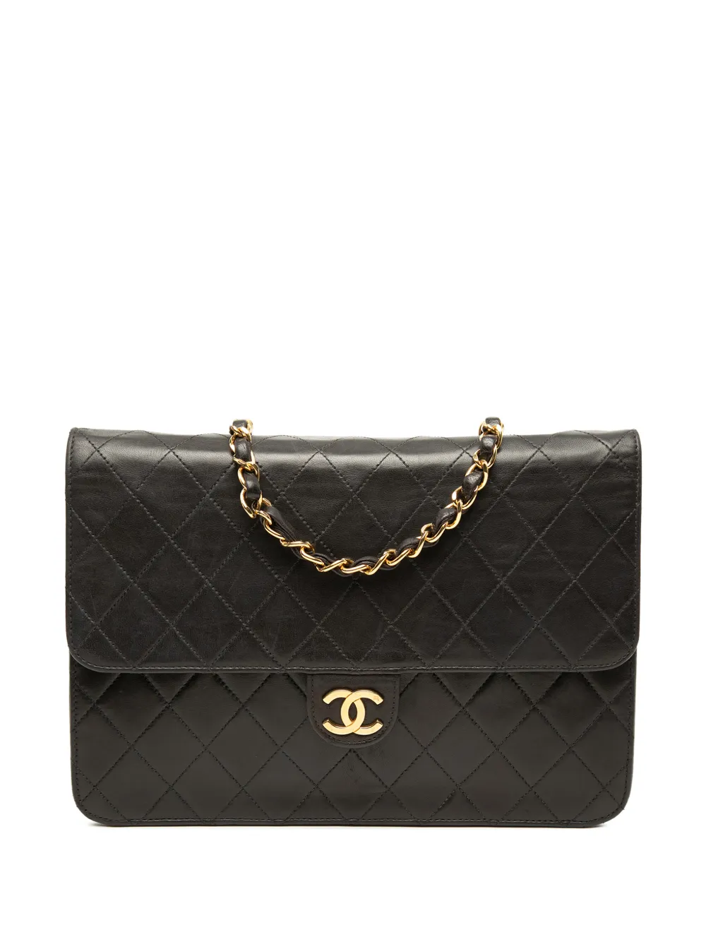CHANEL Pre-Owned 1997-1999 Medium CC Quilted Lambskin Single Flap shoulder bag - Black