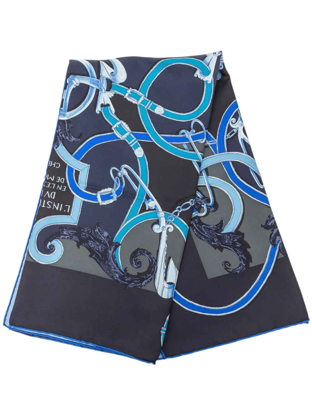 Hermès Pre-Owned 2000-2026 Par Mefsire Antoine de Plvvinel Seidenschal 90cm - Blau