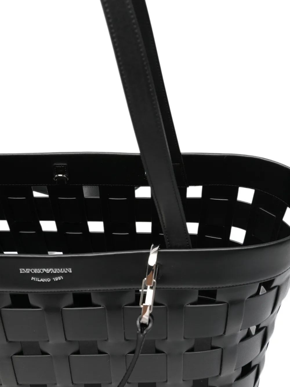 Emporio Armani Geweven shopper Zwart