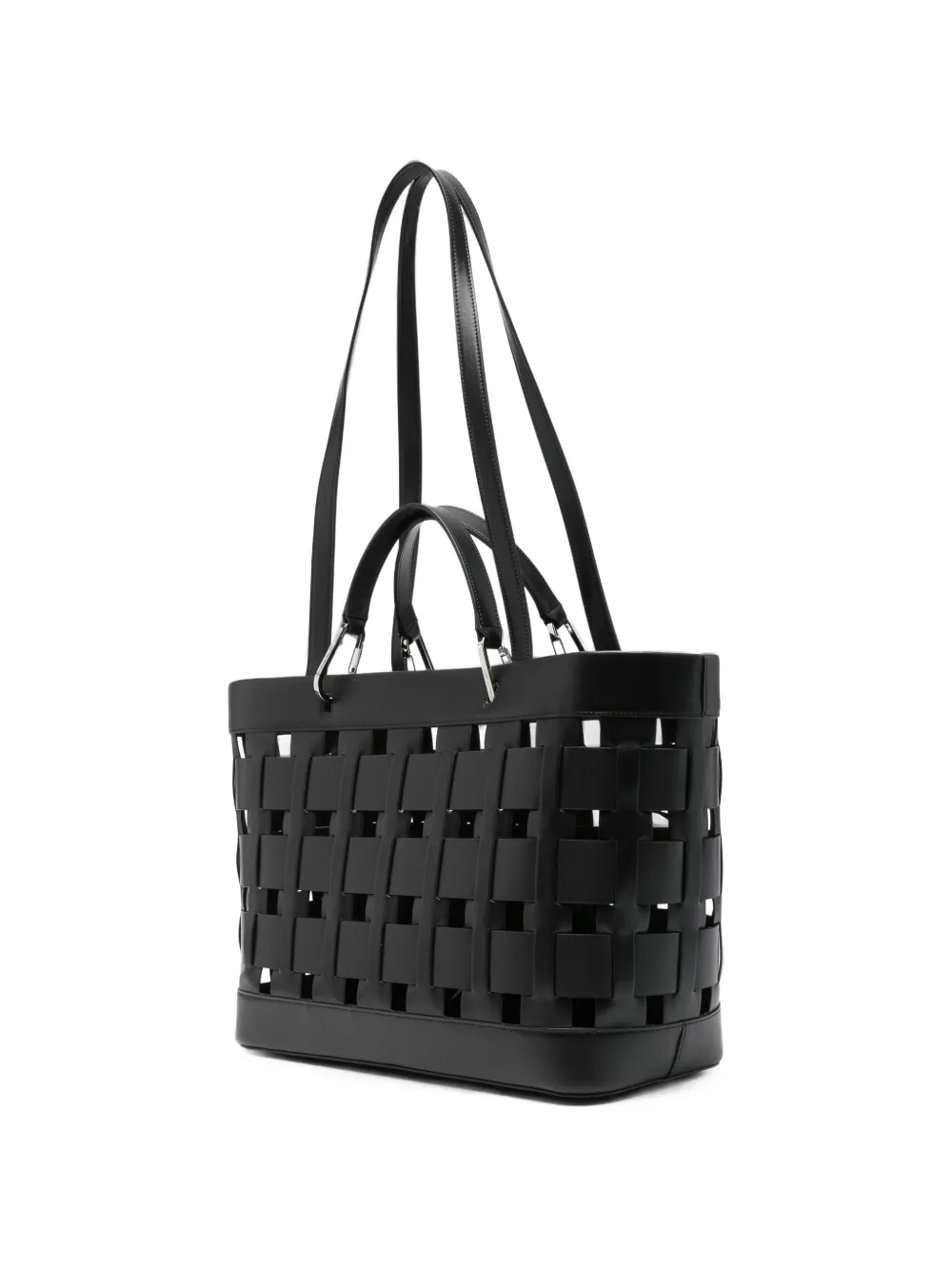 Emporio Armani Geweven shopper Zwart