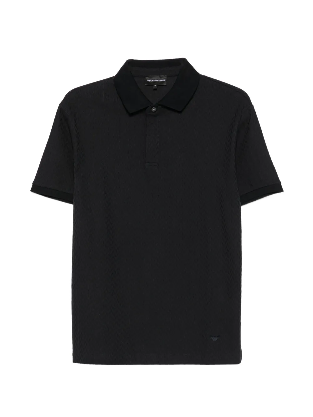 Emporio Armani chevron-knit short-sleeve polo shirt - Blu