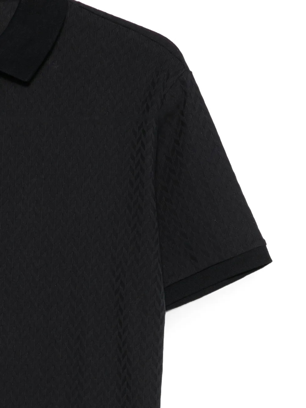 Emporio Armani Poloshirt met korte mouwen en chevron-patroon Blauw