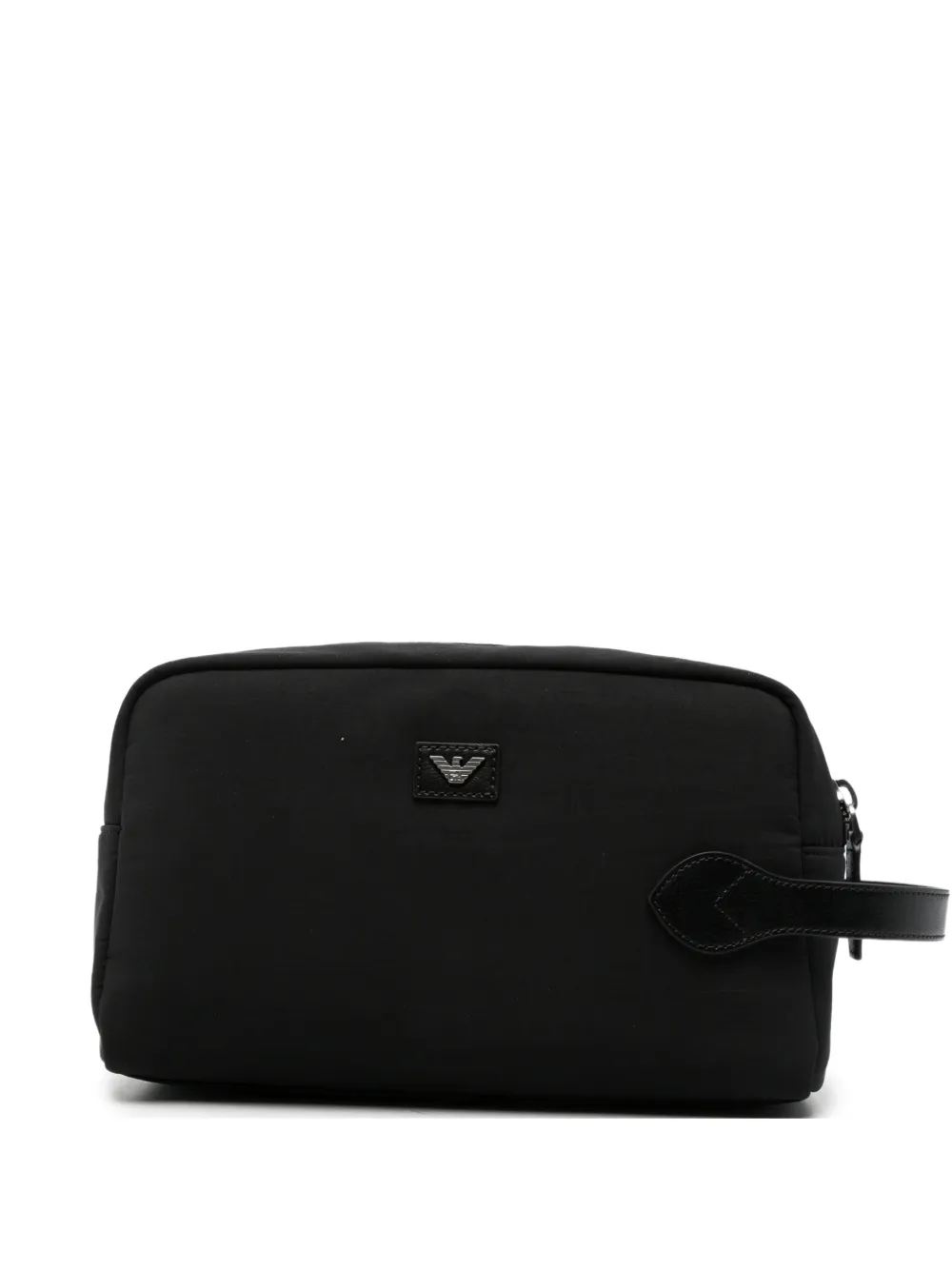 Emporio Armani logo-plaque wash bag - Nero