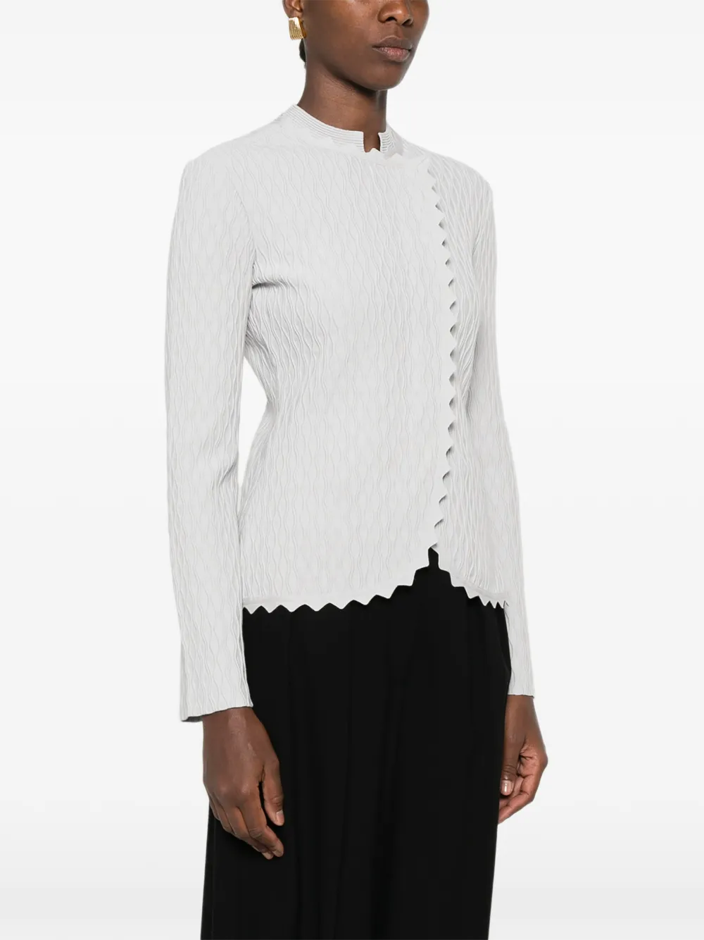 Emporio Armani Jack met gewelfde afwerking en golvende textuur Grijs