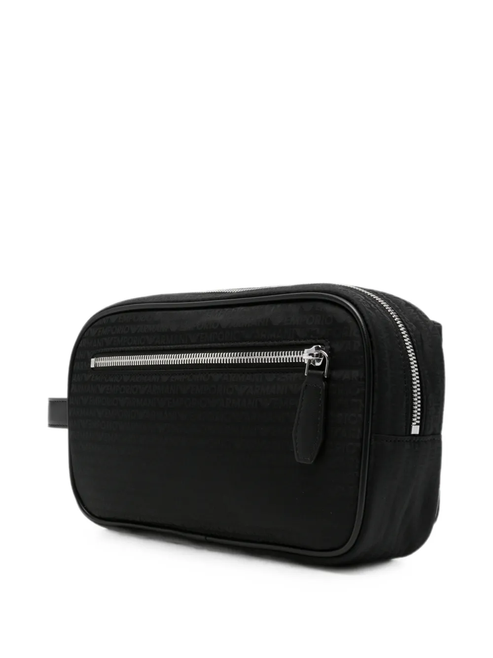 Emporio Armani Toilettas met logopatroon Zwart