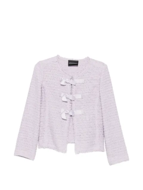 Emporio Armani bow-embellished bouclé jacket