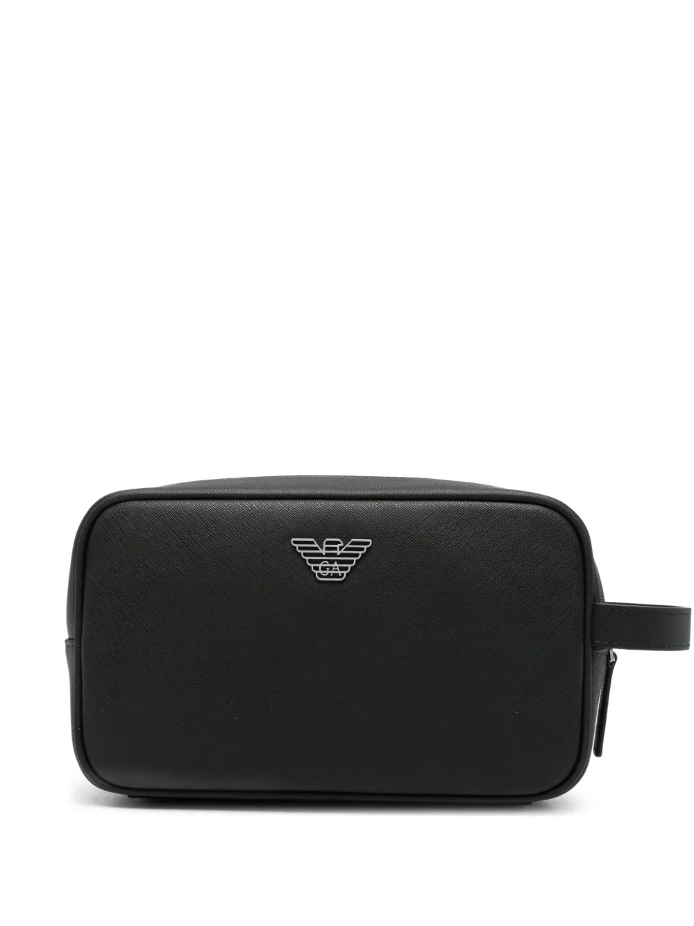 Emporio Armani logo-plaque wash bag - Nero