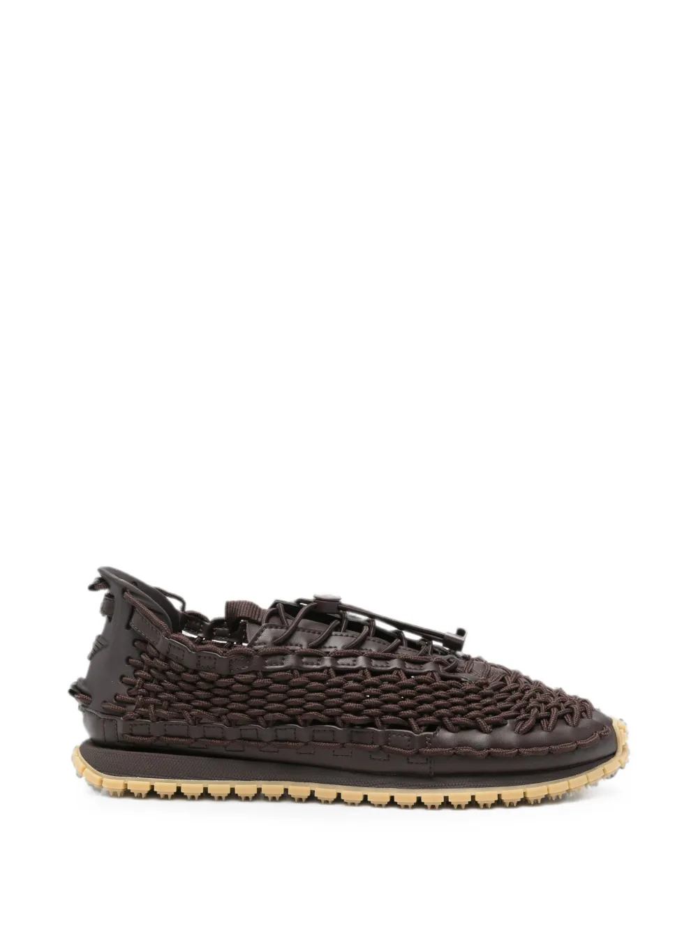 Emporio Armani woven toggle-fastening sneakers - Brown