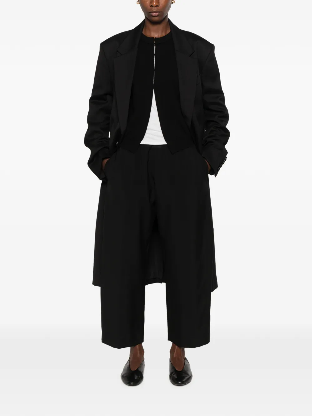 KHAITE Roma cropped broek met elastische tailleband Zwart