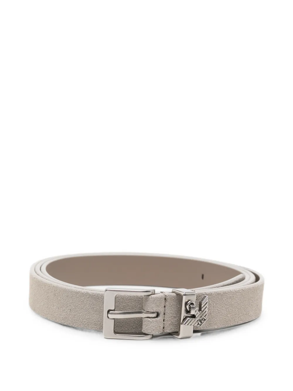 Emporio Armani Cintura in pelle con placca logo - Toni neutri