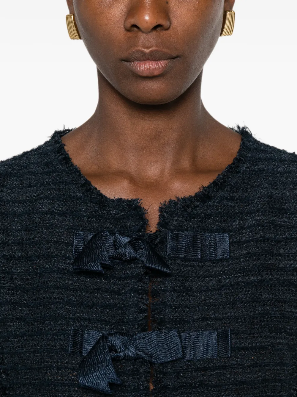 Emporio Armani Jack met strikdetail en franje Blauw