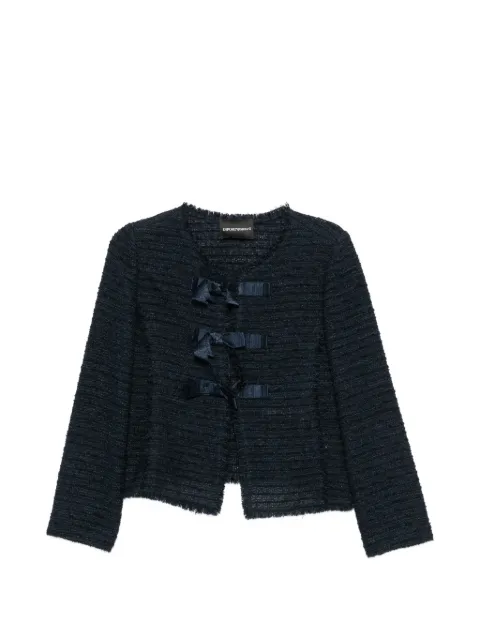 Emporio Armani chamarra con flecos y detalle de moño