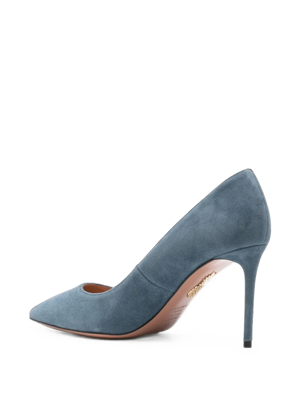 Aquazzura Purist point-toe suede heeled pumps Blauw