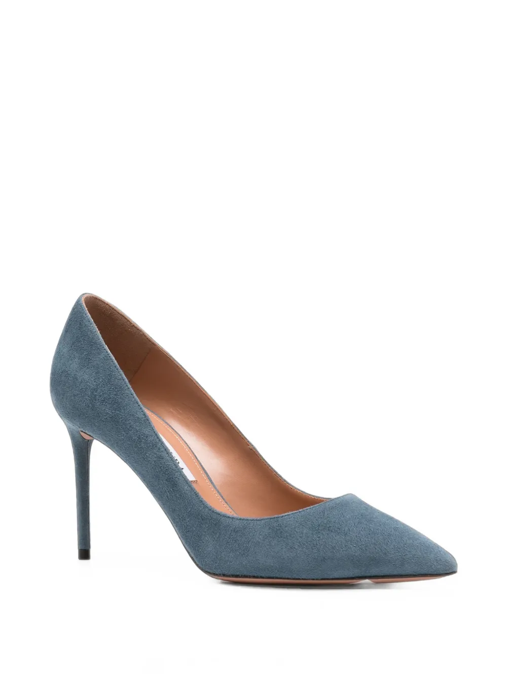 Aquazzura Purist point-toe suede heeled pumps Blauw