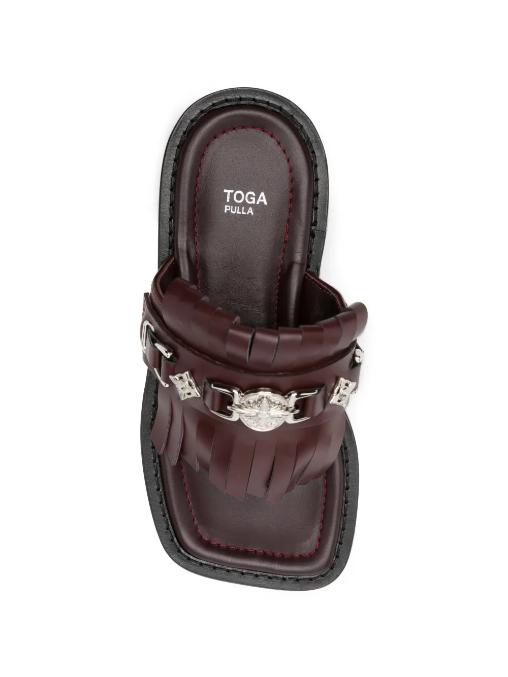Toga Pulla Sandalen met franje detail en gesp Rood