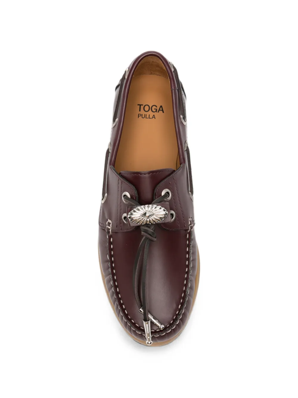 Toga Pulla embellished leather loafers Rood