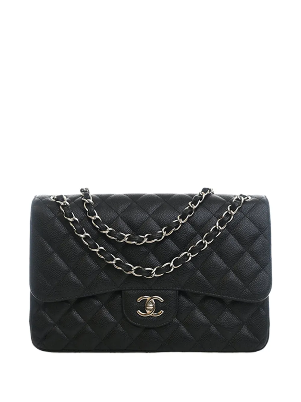 CHANEL Pre-Owned 2015-2016 Jumbo Classic Caviar Double Flap shoulder bag - Black
