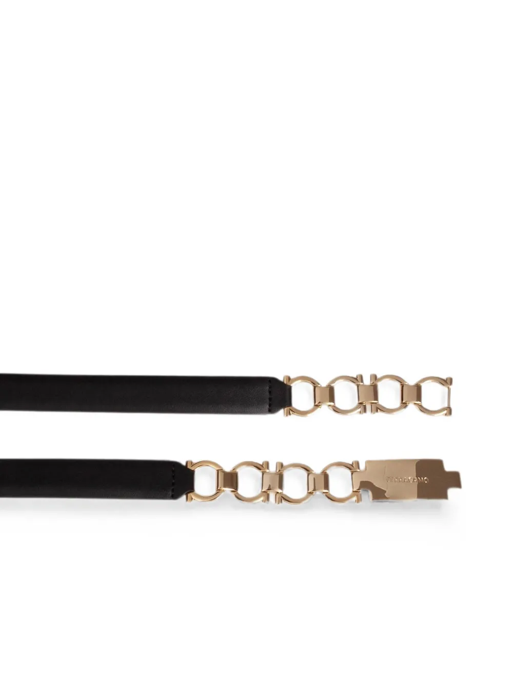 Ferragamo Gancini leren riem Zwart