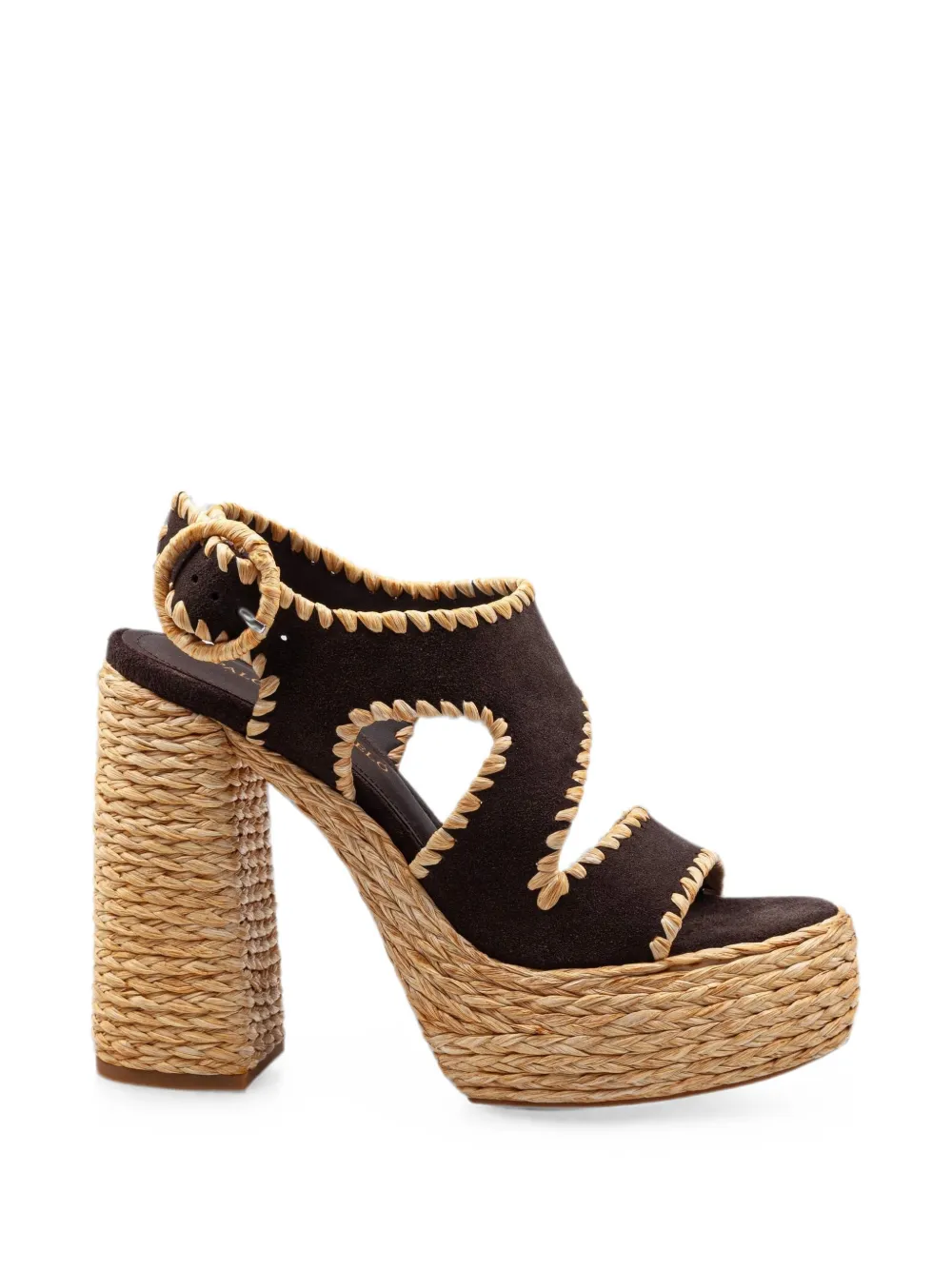Paloma Barceló Wanda whipstitch-trim heeled sandals Bruin