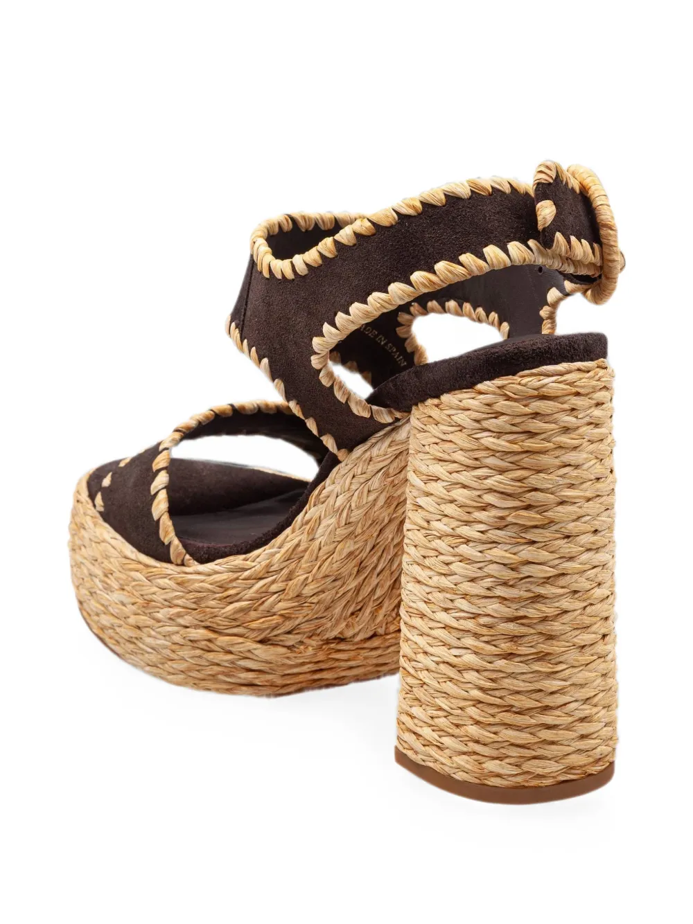 Paloma Barceló Wanda whipstitch-trim heeled sandals Bruin