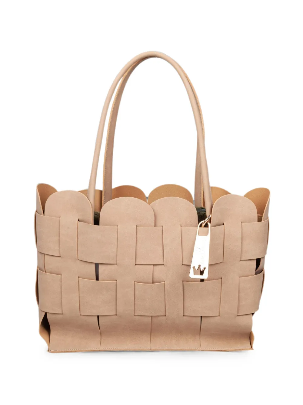 la milanesa large Viola woven tote bag - Toni neutri
