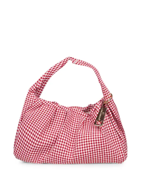 la milanesa large Aralia gingham-print shoulder bag