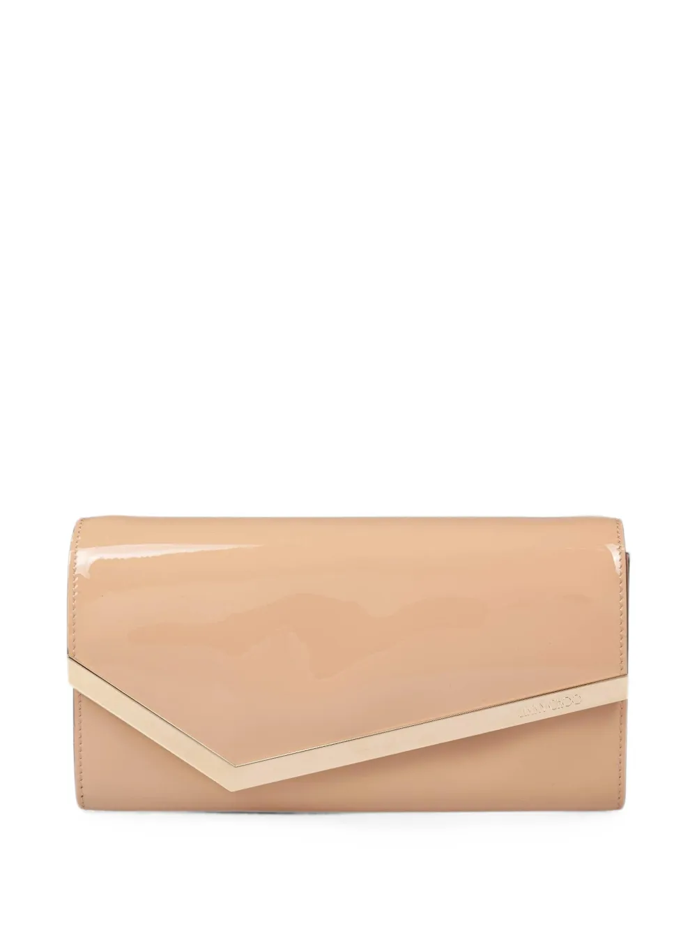 Jimmy Choo Emmie patent-leather clutch bag - Toni neutri