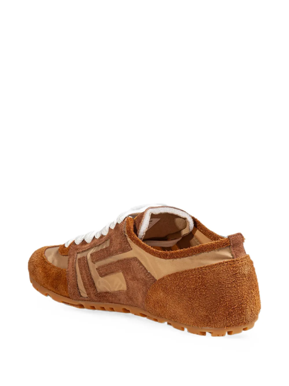 Balmain Racer 45 suede-panelled sneakers Bruin