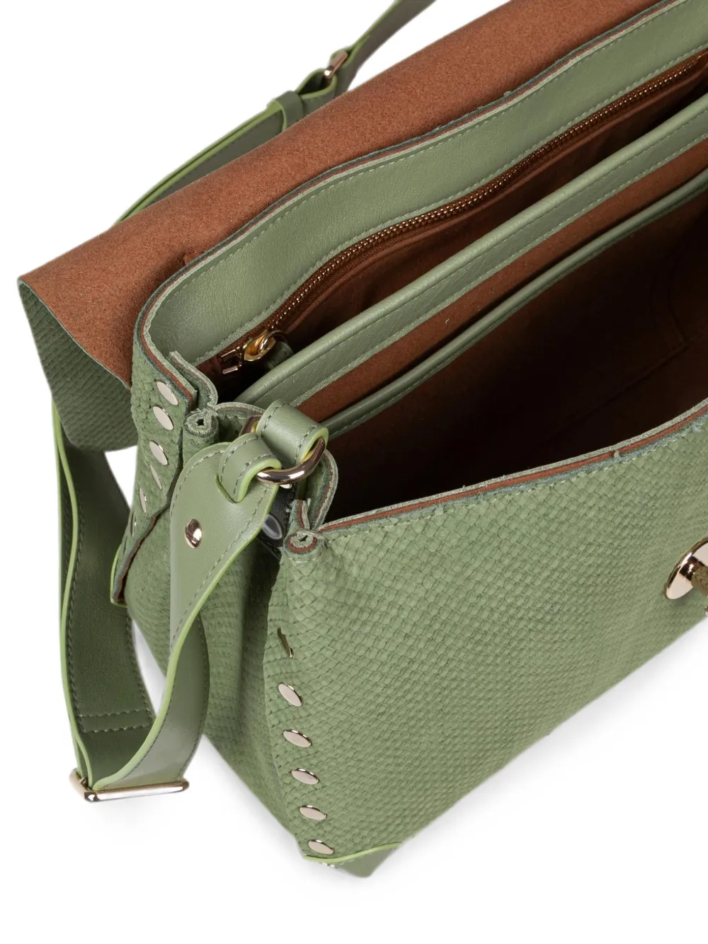 Zanellato Postina leren shopper Groen