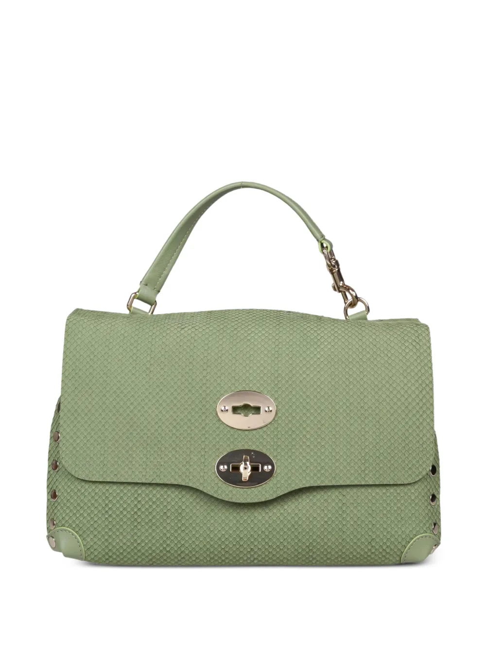 Zanellato small Postina studded leather tote bag - Green