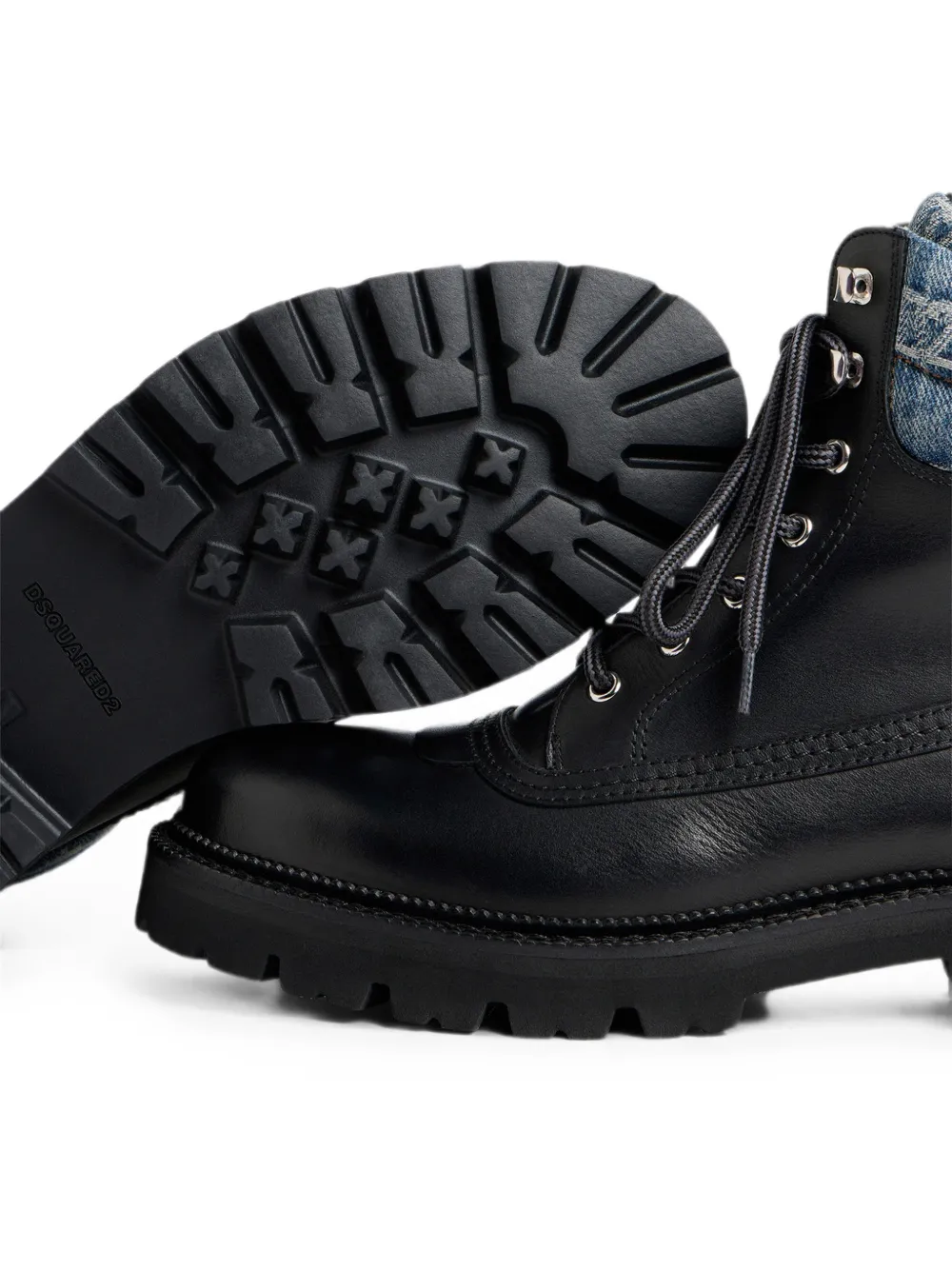 DSQUARED2 Enkellaarzen met D2-monogram Zwart