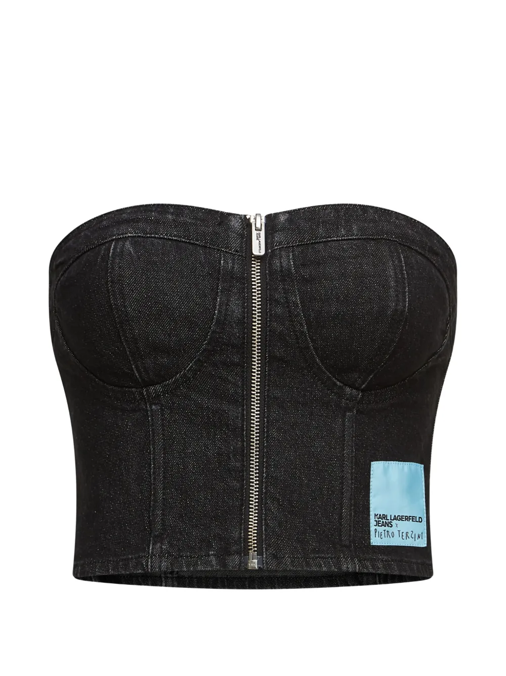 Karl Lagerfeld Jeans x Pietro Terzini denim bandeau top