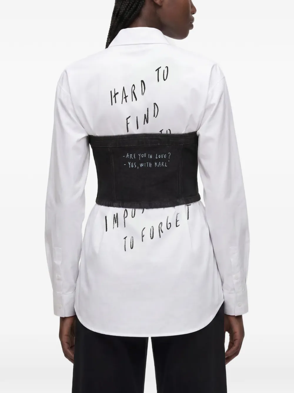 Karl Lagerfeld Jeans x Pietro Terzini denim bandeau top Zwart