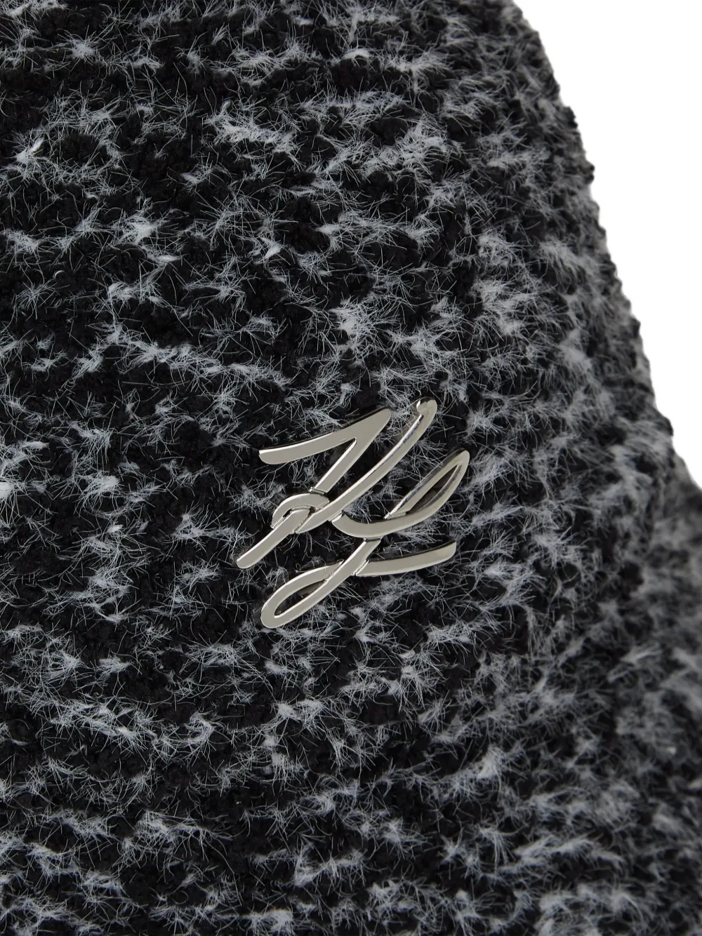 Karl Lagerfeld K Autograph bouclé vissershoed Zwart
