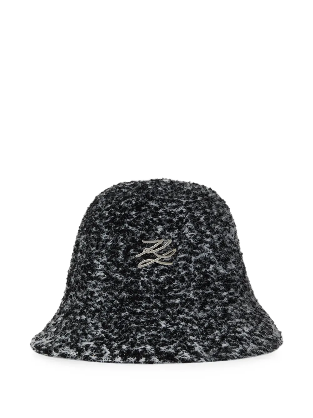 Karl Lagerfeld Cappello bucket K/Autograph bouclé - Nero
